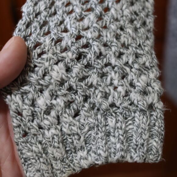 Hollister Vintage Y2K Gray Open Front Open Knit Hooded Cardigan Preppy Sweater L - Picture 8 of 14